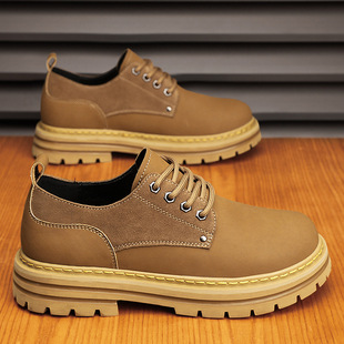 Martin Boots Men's 2024 Autumn New British Style Genuine Leather Low-top Workwear Shoes All-match Casual Rhubarb Boots plus size 46