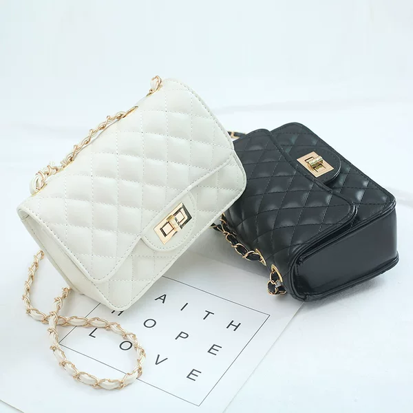 2026 New Korean Style Women's Bag, Rhombus Chain Bag, Small Square Bag, Versatile, Single Shoulder, Underarm, Crossbody Bag