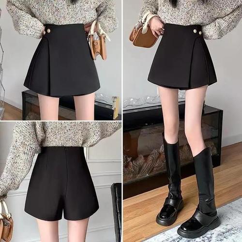 Irregular High-Waist Suit Shorts Skirt Women's Pants Autumn/Winter New Fashion Loose A-Line Pants Casual Luxury Pants