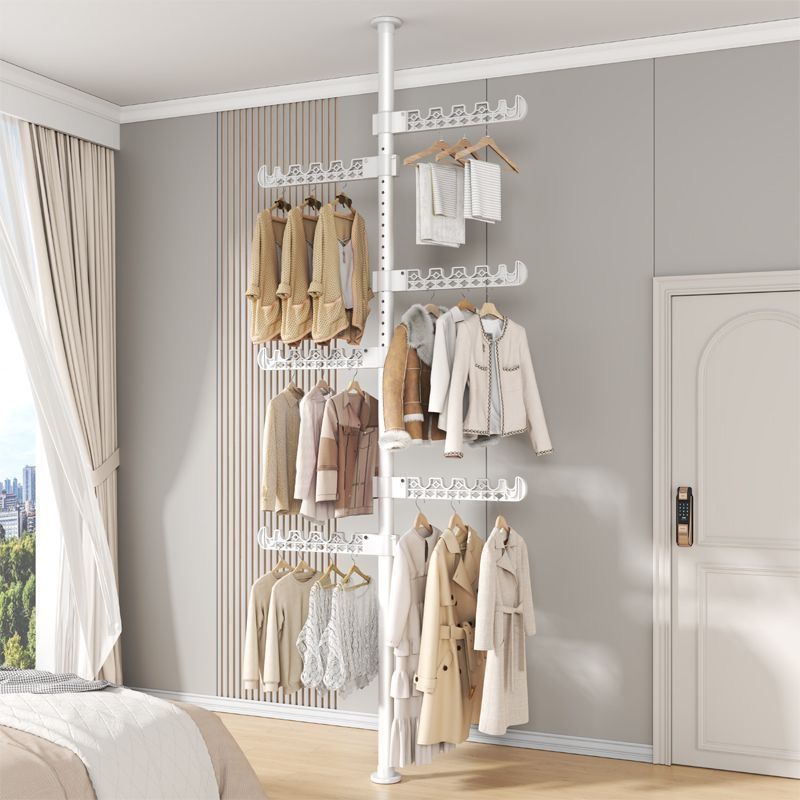 Floor-To-Ceiling Clothes Rack for Balcony, Home Use, Thickened Drying Rack for Bathroom, Bay Window, Bedroom, No-Drill Hanging Rack
