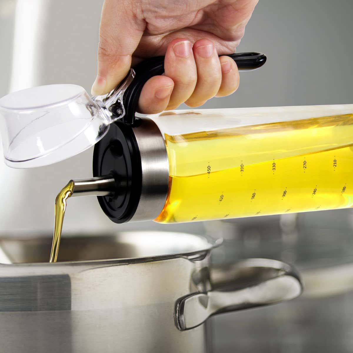 High Borosilicate Glass Oil Bottle Exclusive for Cross-Border Supply, Large Capacity Household Condiment Bottle, Kitchen Soy Sauce Vinegar Jar, Squeeze Oil Bottle