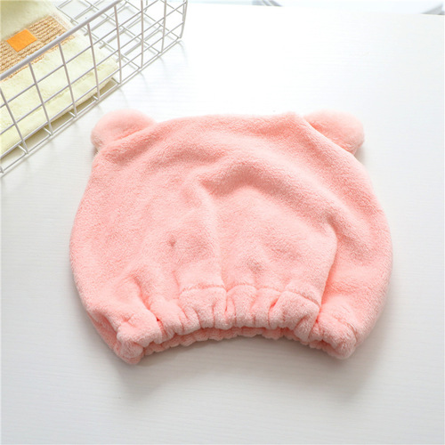 Household Shower Dry Hair Hat Cartoon Bear Hair Dryer Hat Hair Towel Absorbent Towel Shower Cap Hair Wrapping Scarf