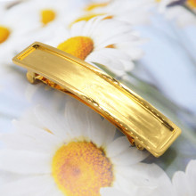 现货简约发夹一字夹 中古凹槽贴皮发夹发饰DIY发饰配件边夹可点翠