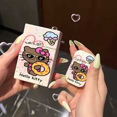 【Dropshipping】Cats Hello Kitty Cigarette Case Lighter Combo Creative Personality Straight Shot Windproof