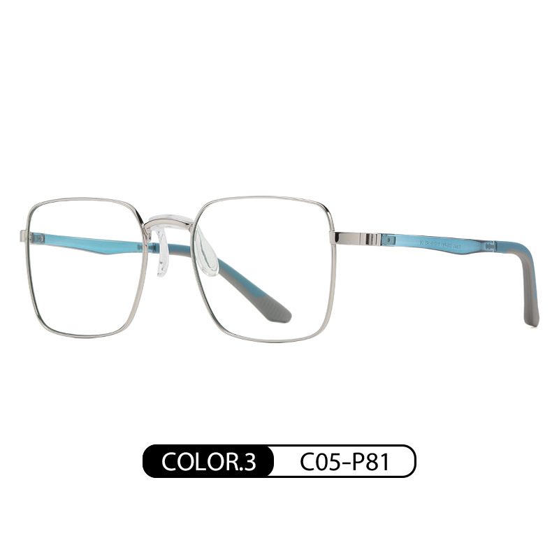 2023 nuevo anti-azul gafas de luz cara grande adelgazamiento metal grandes gafas de Marco TJ843 hombres y mujeres mismo estilo gafas lisas