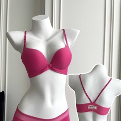 胸が小さい女性向けのフロントボタン美背中ブラ、プッシュアップで大きく見える、ノンワイヤー、脇胸を下向きに押し上げる、夏用シームレスブラ