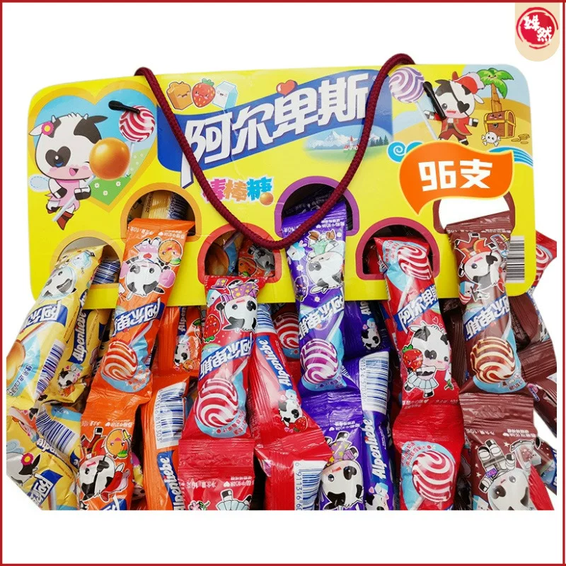 Alps 96 hanging board sugar double enjoyment stick fruit hard candy wedding snack snacks candy full box wholesale retail