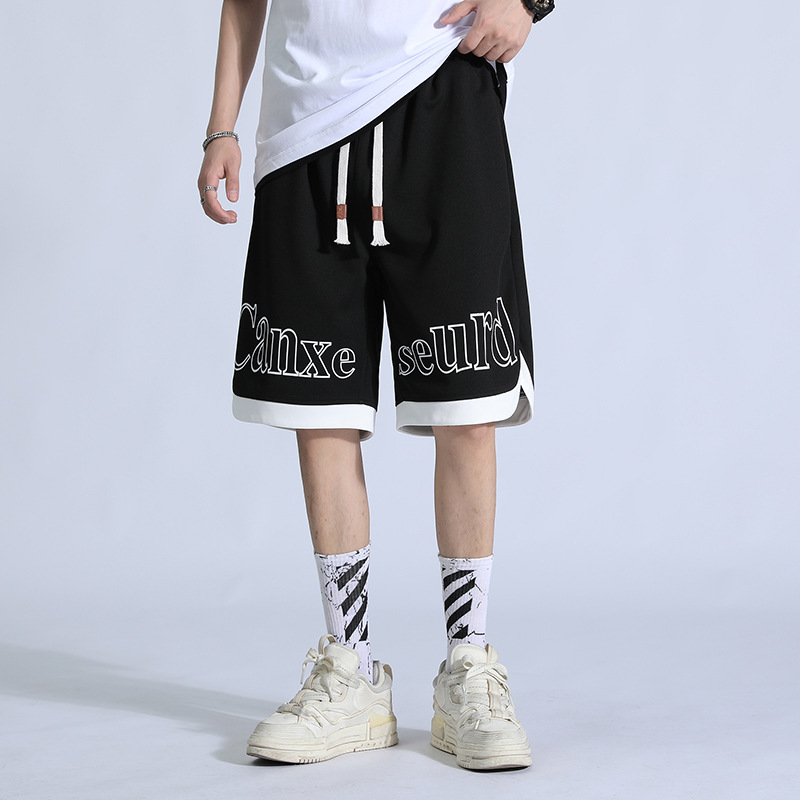 Pantalones cortos casuales de verano para niños grandes elásticos sueltos de moda americana pantalones juveniles sueltos y cómodos