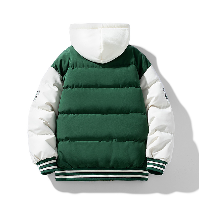 Abbigliamento maschile Nuovo cotone imbottito giacca uomo inverno giovane spesso cappotto giacca di cotone con cappuccio due pezzi alla moda casual cotone_voghion.com