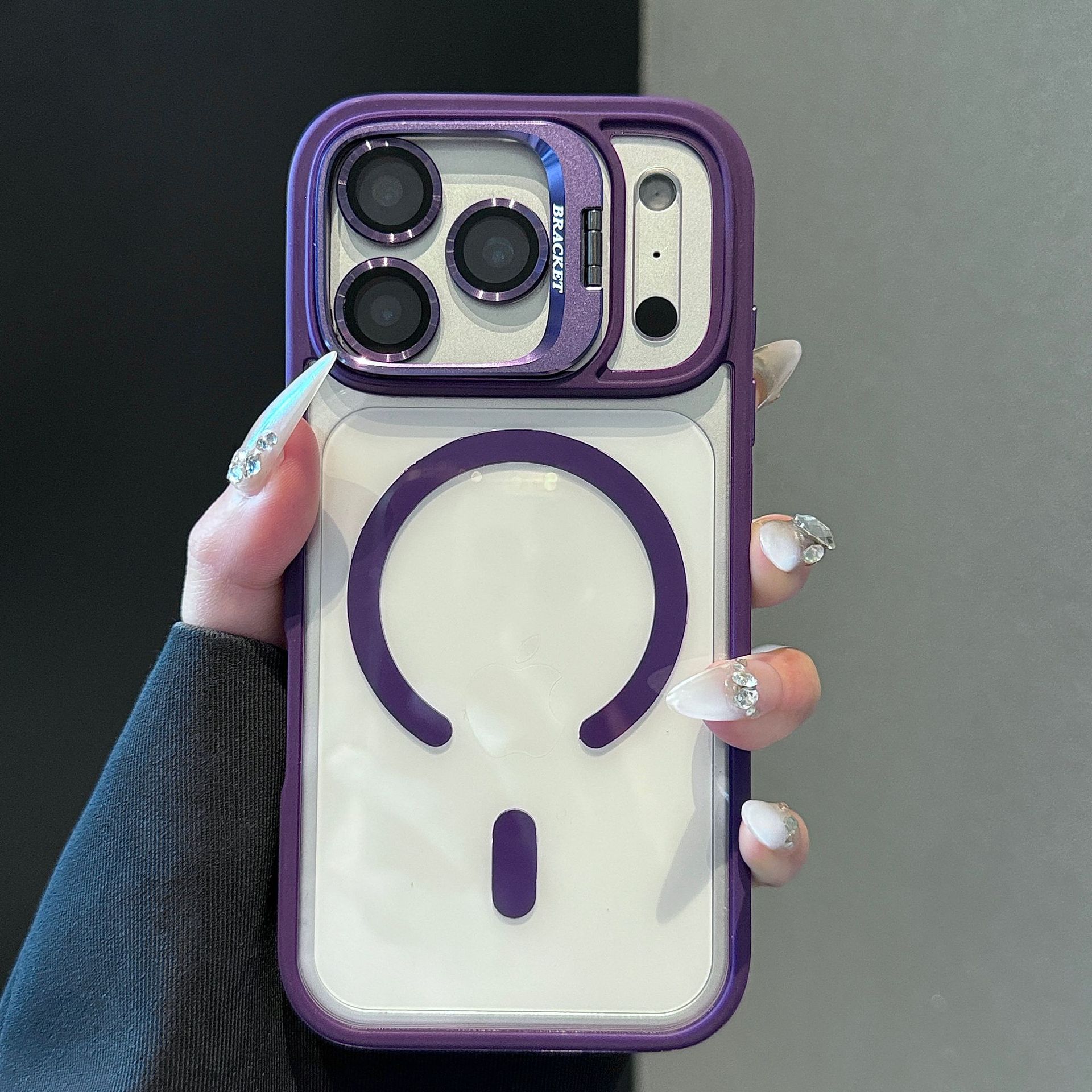 Funda con Soporte de Lente para iPhone 17 18 Pro Max Acrílico Transparente Mate Carga Magnética image 10