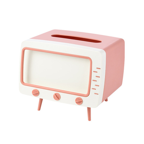 Creative TV tissue box home kitchen tissue storage box living room paper box multi-functional mobile phone storage rack