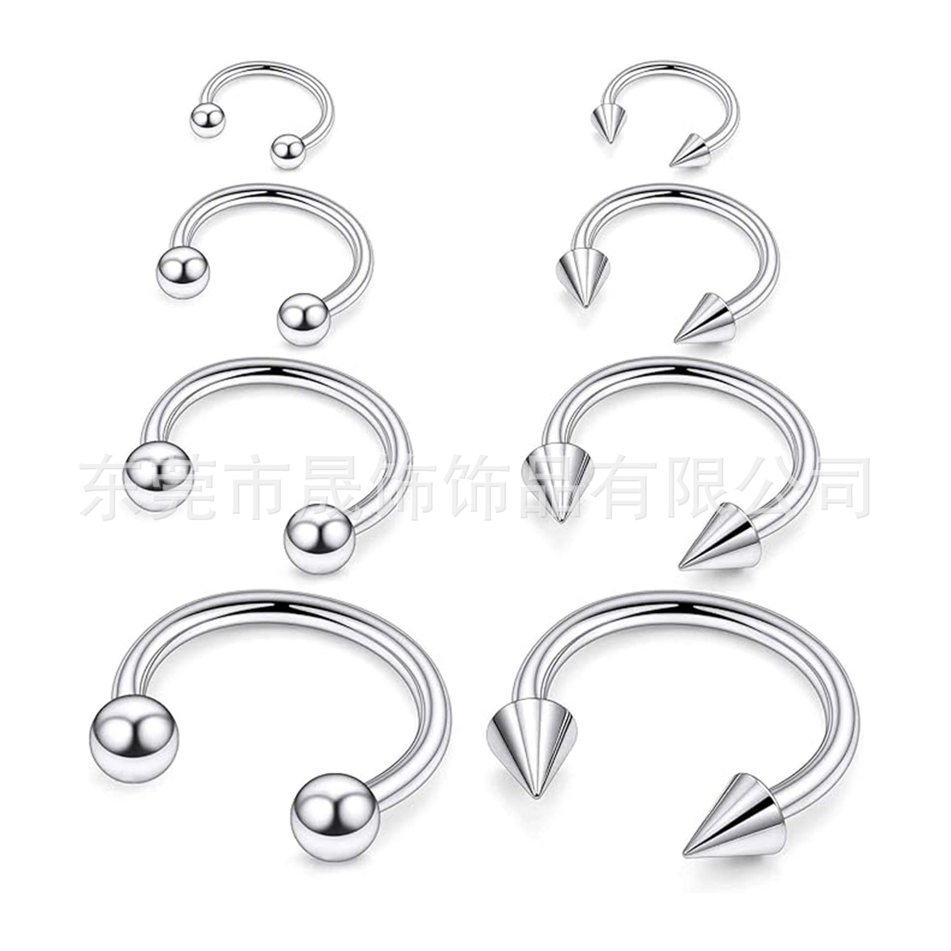 F136 Titanium Alloy Nose Hoop Labret Stud Eyebrow Ring 肚 Navel Ring G23 Implant Grade Titanium Septum 人体 Piercing Jewelry 穿孔