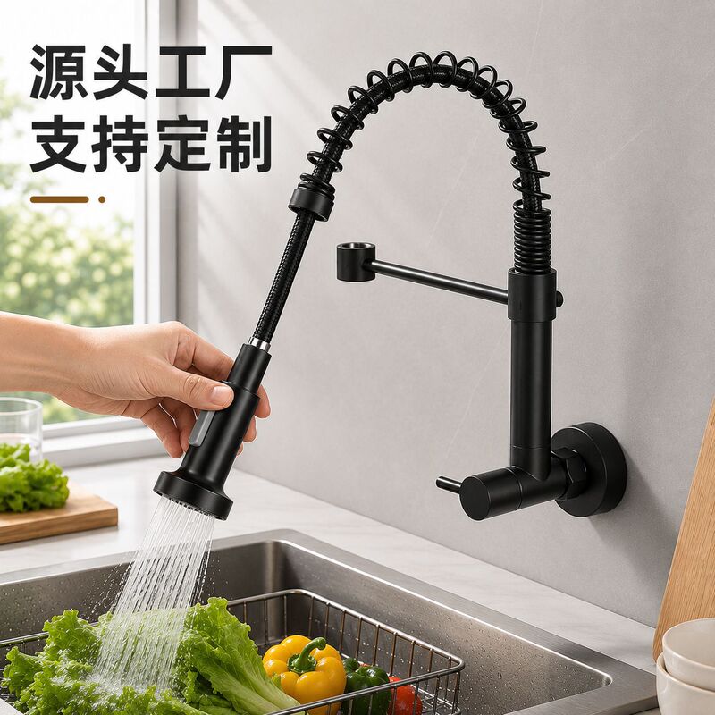 Kitchen Spring-Loaded Cold Water Faucet, Kitchen Sink Faucet, Wall-Mounted Single Cold Water Faucet for Laundry Sink Kitchen Spring-Loaded Cold Water Faucet, Kitchen Sink Faucet, Wall-Mounted Single Cold Water Faucet for Laundry Sink