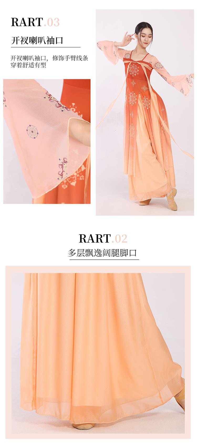 新款古典舞舞蹈服女汉唐齐胸飘带身韵飘逸长款纱衣中国舞演出服装-阿里巴巴