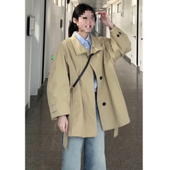 斗篷式立领风衣外套女2025春秋季新款巨好看的小个子气质日系宽松