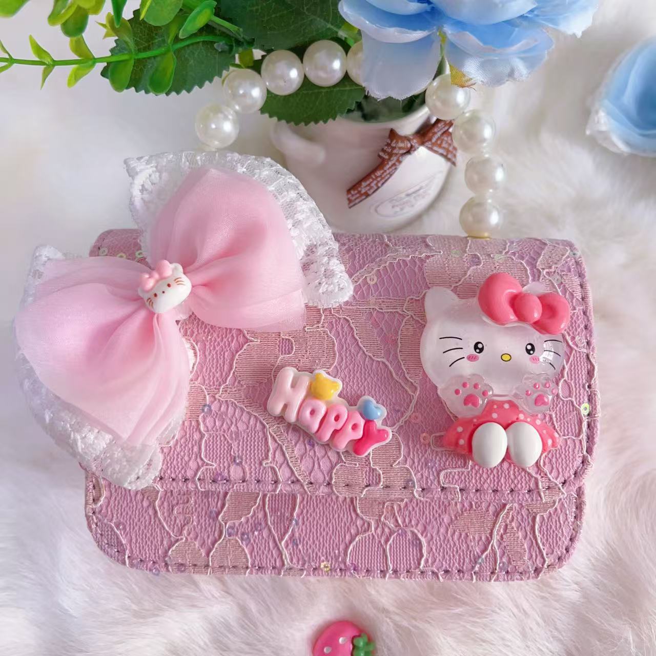 Bagos de hombro para niños primavera y verano frescos bolsos de perlas para niñas Aisha pequeña princesa bolsos de mochila de estilo extranjero