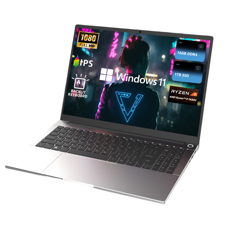 15.6inch Laptop with High-Performance Amd R5/R7 Cpu for Office, Gaming, and Commercial Use