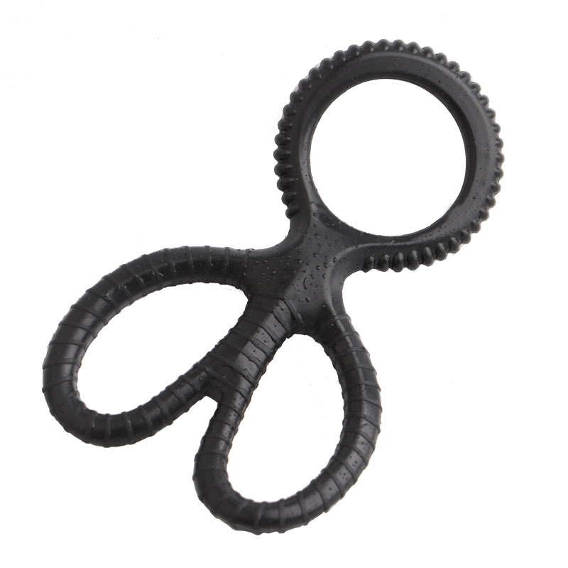 Double Silicone Lock Penis Ring, Stretchy Couple Vibrating Cock Ring for Adults — detail image 10