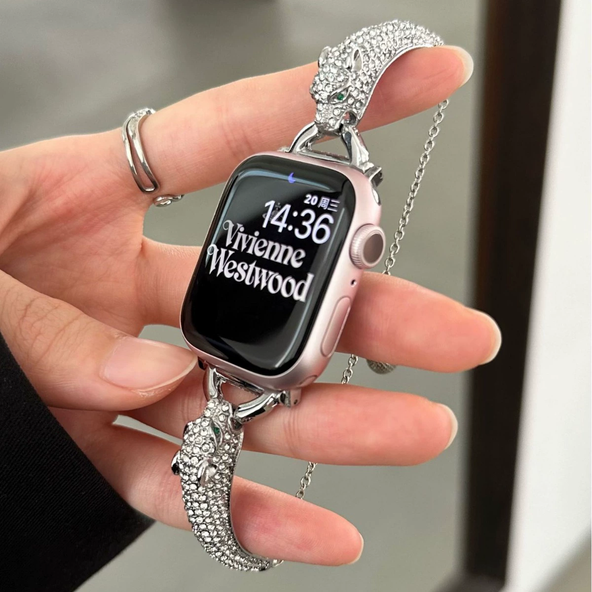 Apple, браслет, ремешок для часов, инкрустированные бриллианты, стиль Chanel, 41mm