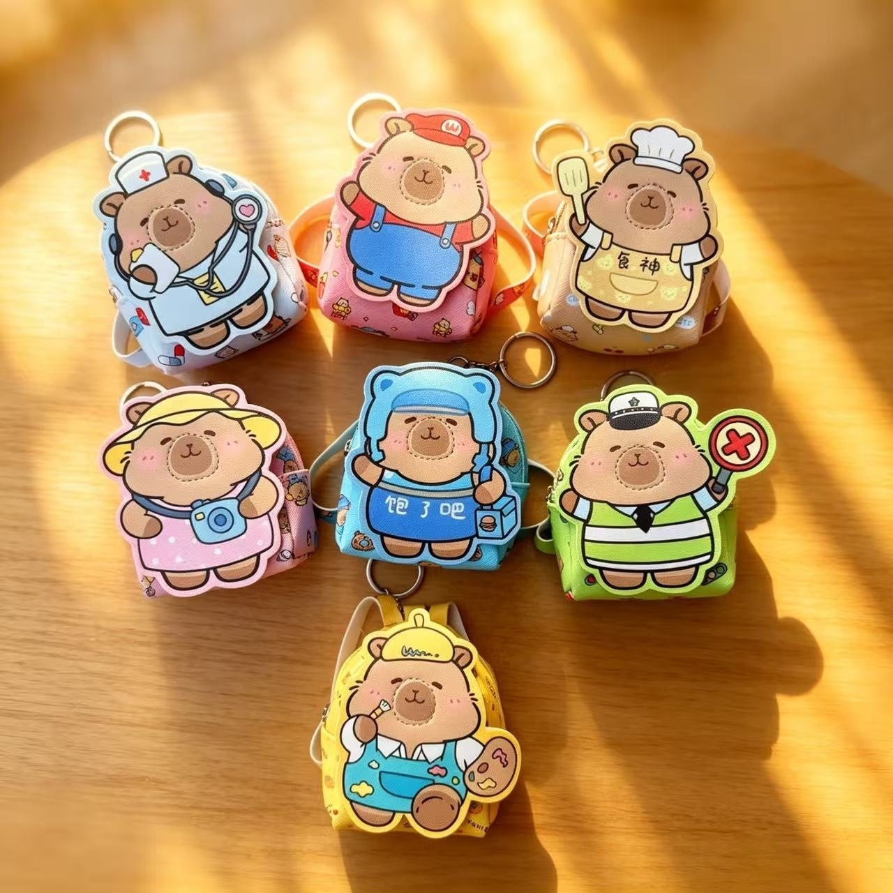 Kapibara Small Backpack, Coin Purse, Cute Keychain Bag, Mini Bag, Earphone Bag, Doll Machine Gift