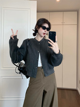 卡其色毛呢棒球服短外套女早秋2025新款小个子短款感气质夹克