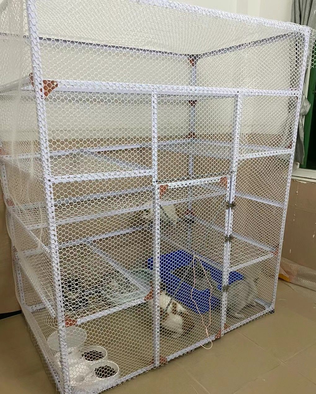 新款角钢角铁材料阳台猫笼猫别墅新款猫舍宠物笼家用笼子多层加厚-阿里巴巴
