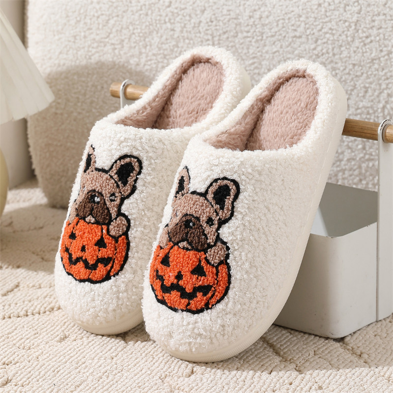 ハロウィンクロスボーダーホットスタイル冬の愛綿スリッパ女性のための卸売屋内ホームレインボーぬいぐるみ暖かいスリッパ|undefined
