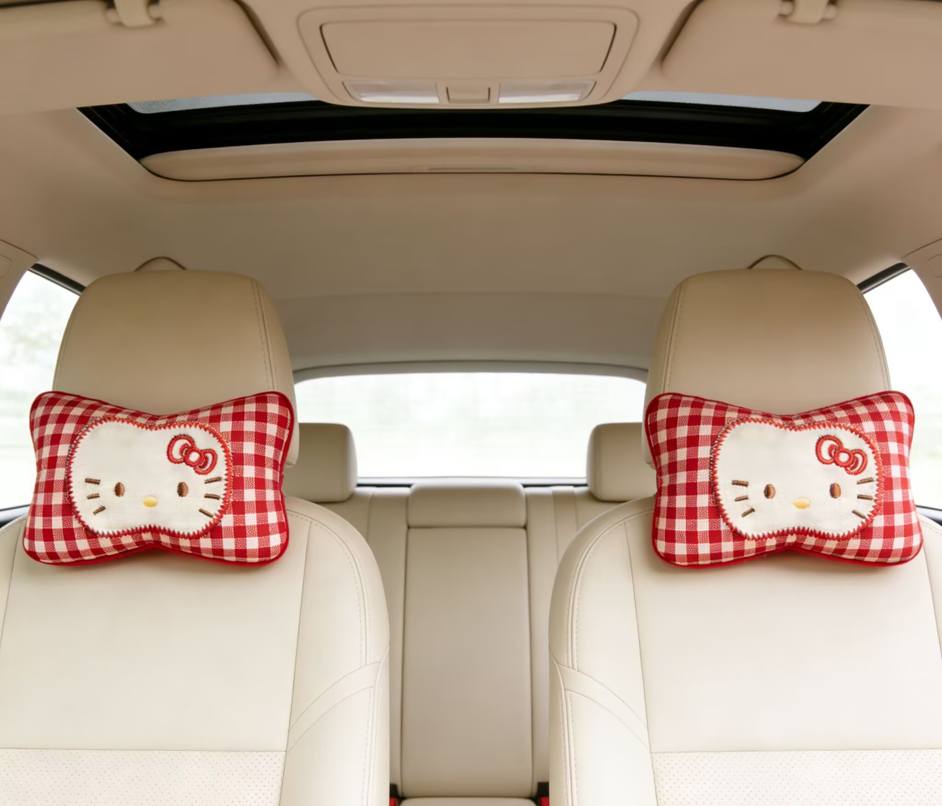 Creative In-Car Neck Pillow, Car Headrest Pillow for Women, Cute Kt Neck Support Pillow for Car Seat