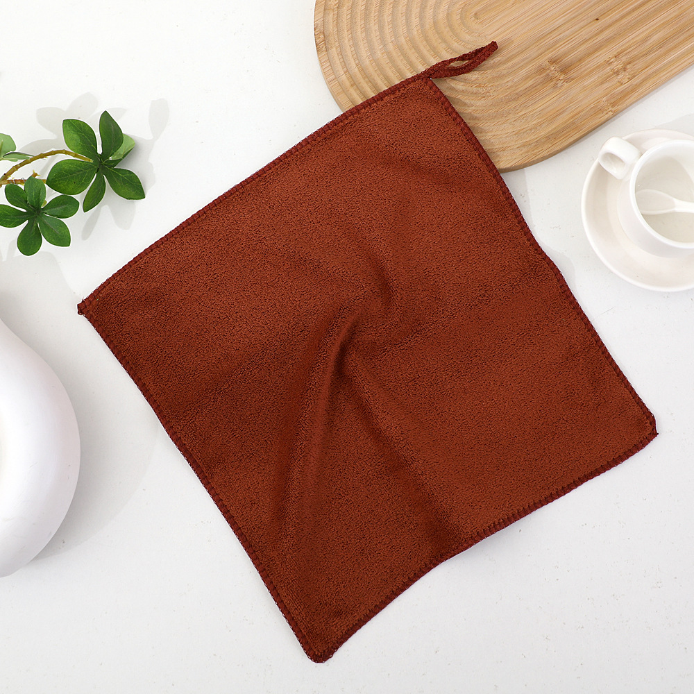 Toallas al por mayor limpieza doméstica toallas de fibra fina para limpiar la mesa engrosada absorción de agua no es fácil de perder cabello colgar toallas cuadradas image 7