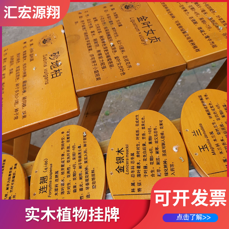 厂家实木植物挂牌树木铭牌 植物绿化标识志牌 花草介绍挂牌认养牌