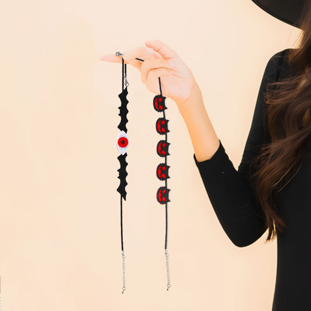 Europa y los Estados Unidos nuevos collares de Halloween murciélagos fantasma joyas de cuello fiesta decoración fieltro collar ajustable image 3