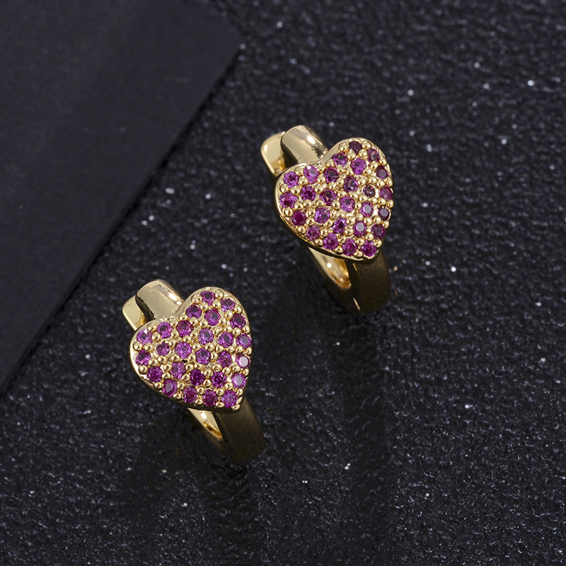 Fashion Copper Micro-inlaid Color Zirconium Fish Pendent Earrings display picture 6