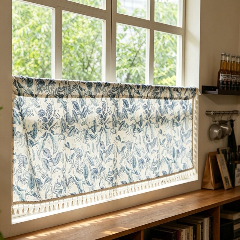 Amazon Cross-Border Pastoral Style Cotton and Linen Half Curtain Door Curtain Coffee Curtain Blackout Printed Kitchen Short Curtain Window Curtain with Lace Amazon Cross-Border Pastoral Style Cotton and Linen Half Curtain Door Curtain Coffee Curtain Blackout Printed Kitchen Short Curtain Window Curtain with Lace