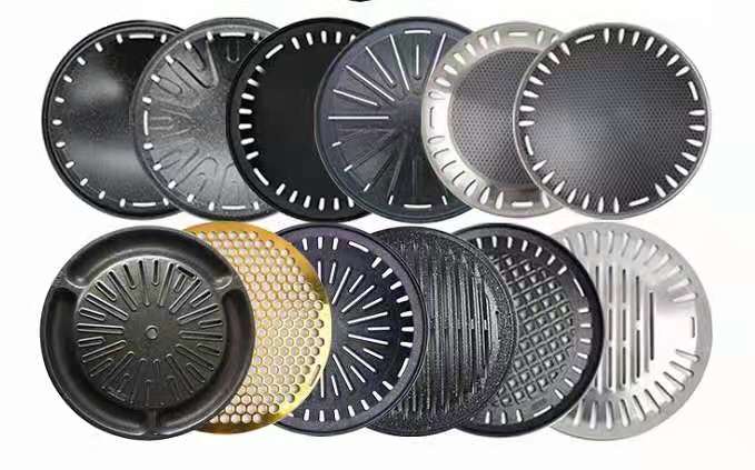 A5L304 three-layer steel barbecue plate barbecue restaurant malt stone coated baking pan spring wire baking rack 295-330