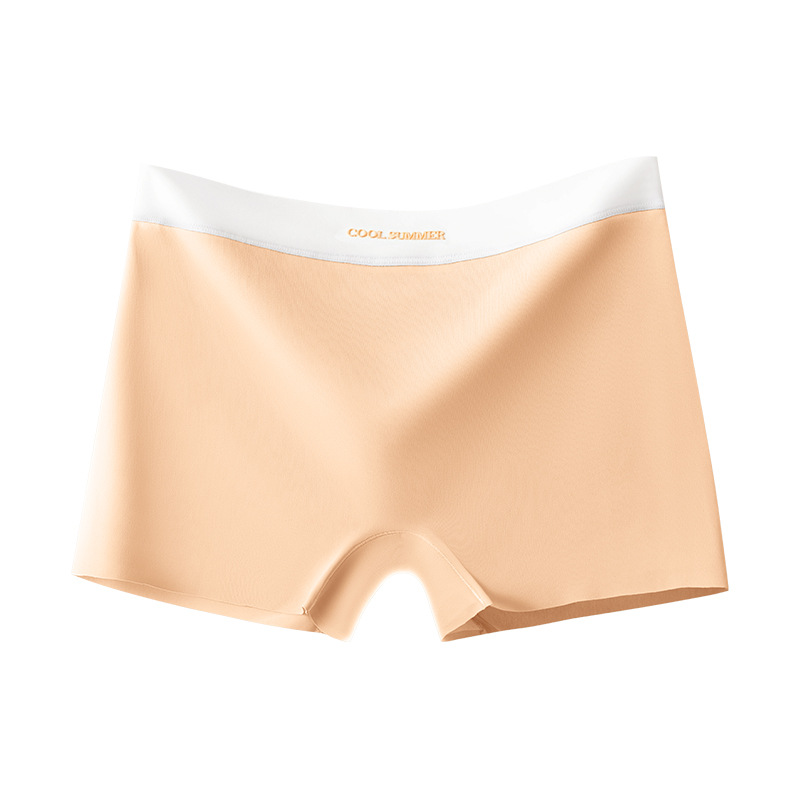 Calzoncillos bóxer de seda de hielo que no dejan marcas pantalones cortos de cuatro esquinas de entrepierna antibacteriana de algodón puro para mujer 2024 pantalones de seguridad de verano diosa refrescante