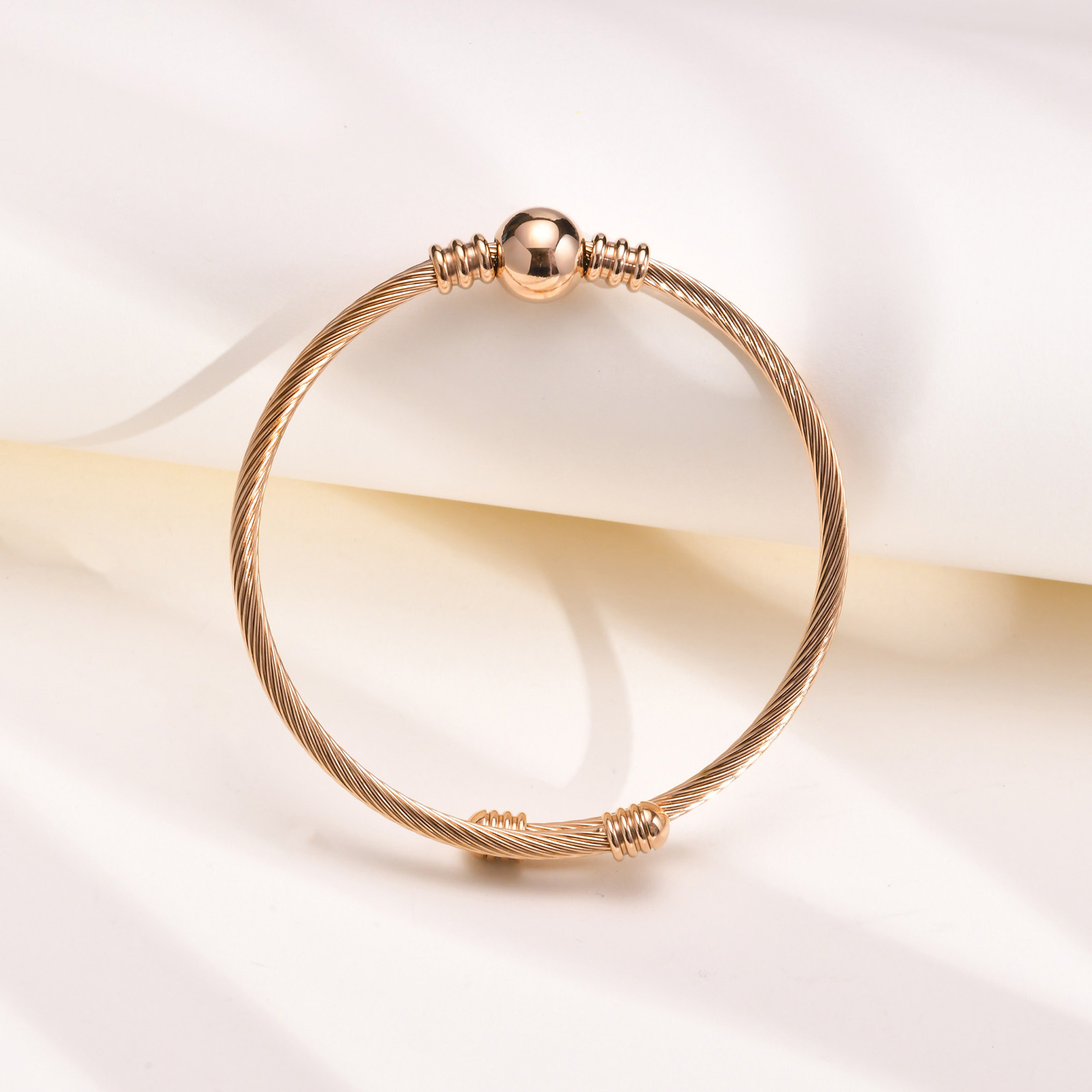 Simple Style Solid Color Stainless Steel Bangle 1 Piece