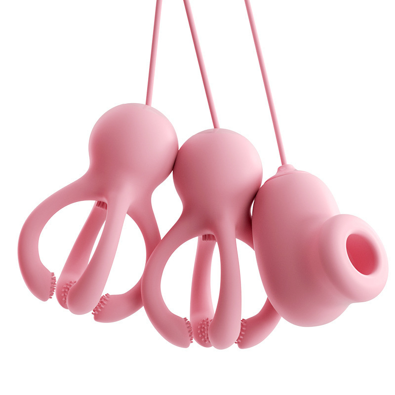 Pequeño pulpo vibrador de pecho sacudido chupar senos femeninos masturbaciones sexuales adultas al por mayor