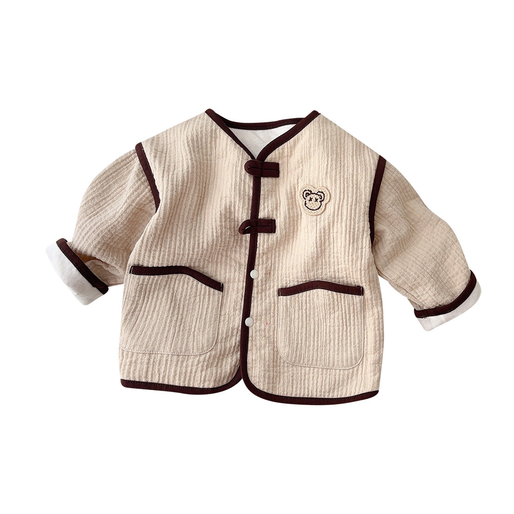 Ropa de bebé, traje de otoño, chaqueta estilo Maillard, suéter, pantalones, traje de tres piezas, ropa para niños coreanos, ropa de salida para niños