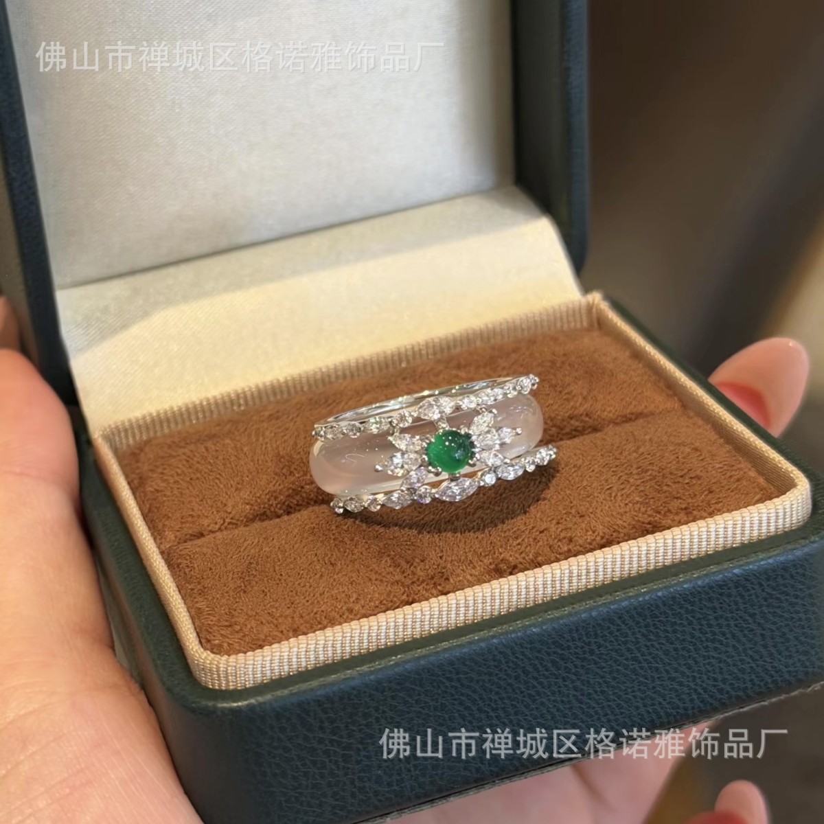 新款925银微镶锆石双排钻戒指女轻奢小众设计气质百搭高级感指环
