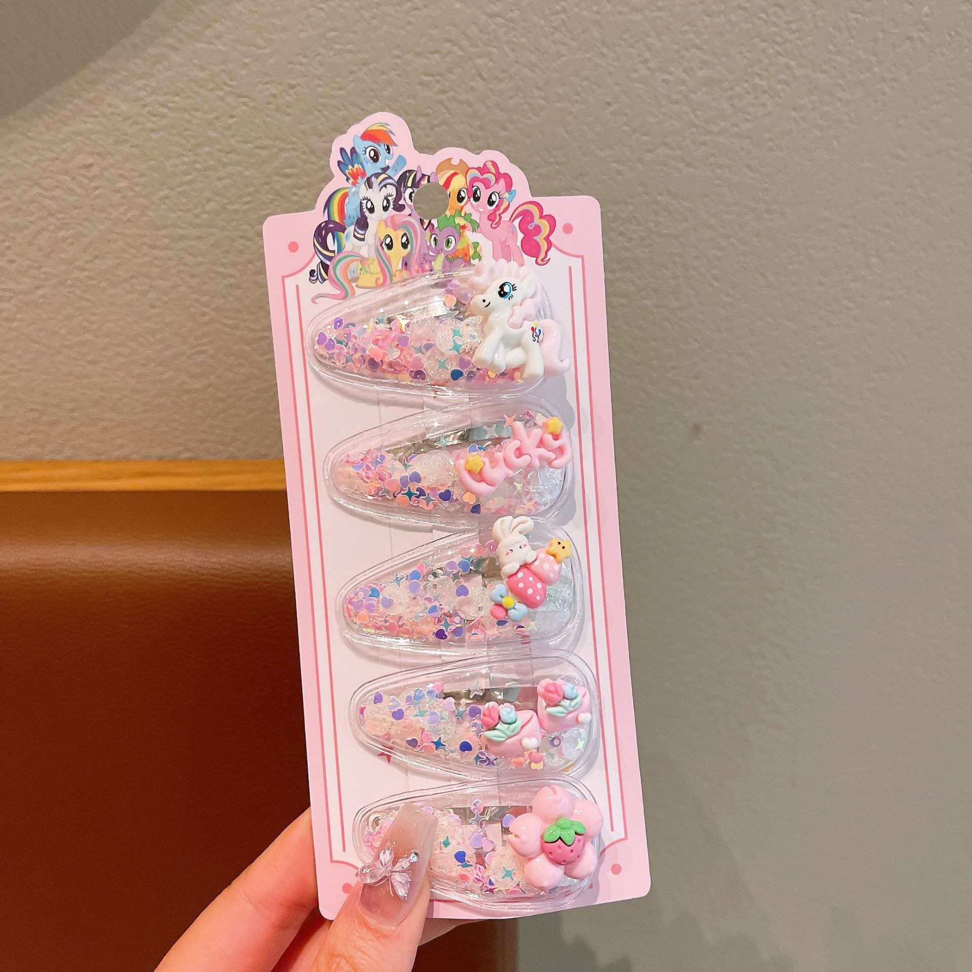 Niños de dibujos animados pony lindos pinzas de cabello niñas paoli pinzas de cabello niñas pinzas de cabello rotas para estudiantes set de pinzas de cabello BB