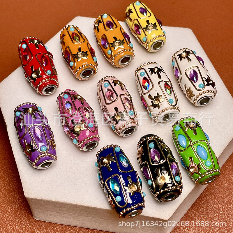 Nepal inlaid series handmade barrel beads diy accessories handmade loose beads spacer beads Buddha necklace accessories