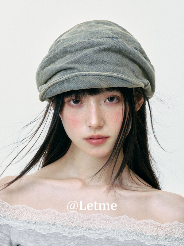 新款做旧牛仔堆堆报童帽子女复古韩版日系画家帽街头时尚鸭舌帽夏|undefined