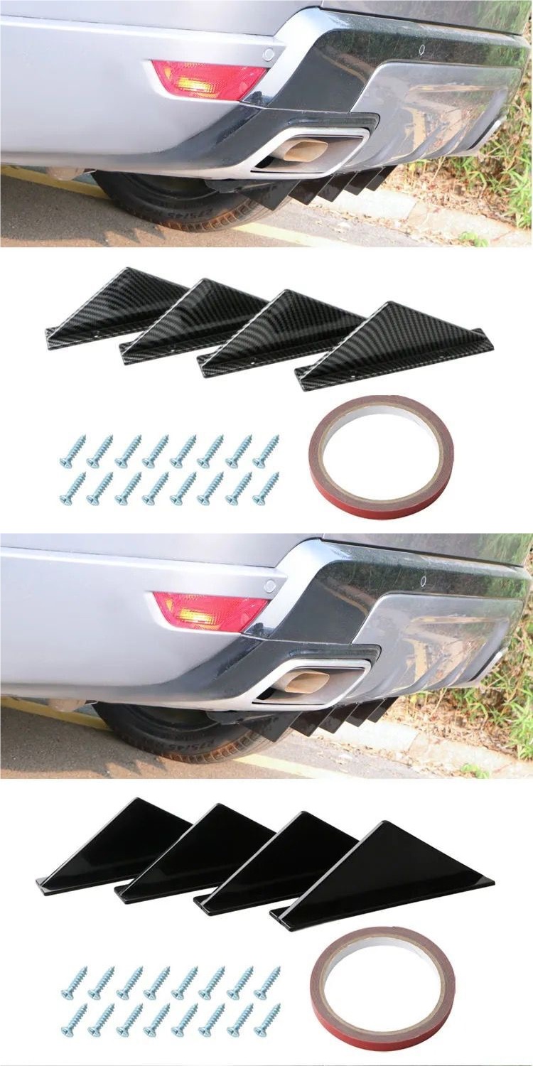 Car Rear Lip Modified Spoiler, Small Surround Rear Bumper, Sports Deflector, Carbon Fiber Shark Fin Wind Knife