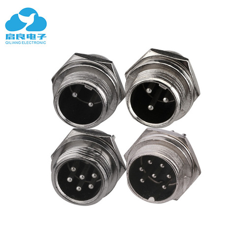 GX12 aviation plug M12 socket connector 2-7 core male and female docking power supply waterproof connector docking cover