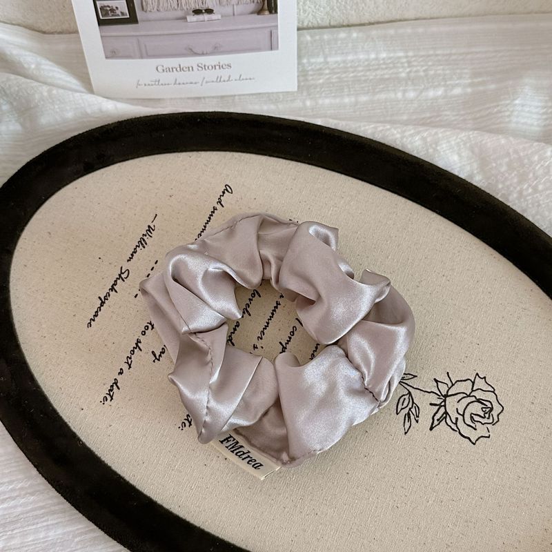 中号日常百搭纯色缎面大肠发圈法式少女丸子头面膜发圈高马尾发绳|undefined