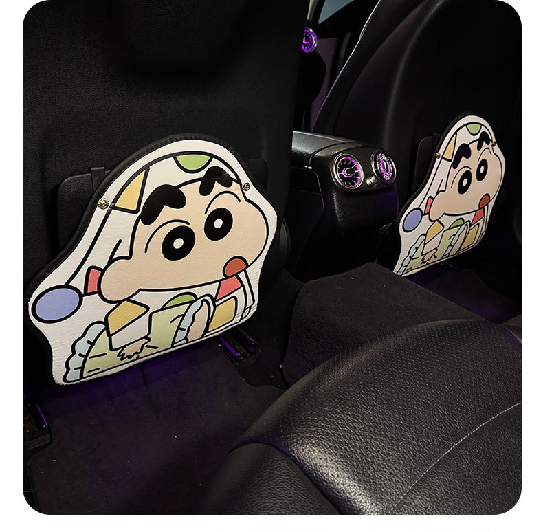 Crayon Shin-Chan Car Seat Back Anti-Kick Pad for Women Cute Car Leather Seat Back Anti-Fouling Pad Cartoon Protective Pad