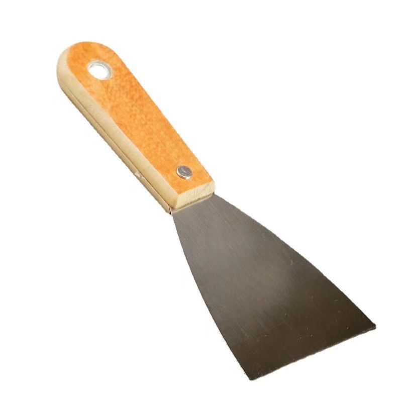 Fabricante mayorista cuchillo de estufa mango de madera acero al carbono cuchilla limpia multifuncional raspador yeso herramientas de hardware industrial doméstica