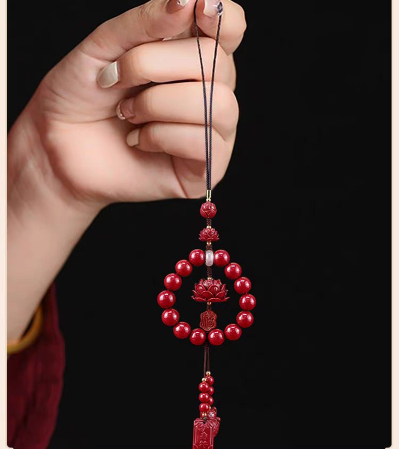 Purple Gold Sand Cinnabar Car Hanging Benmingnian Fu Brand Bag Pendant Hanging Low Content Lotus Car High-end Jewelry