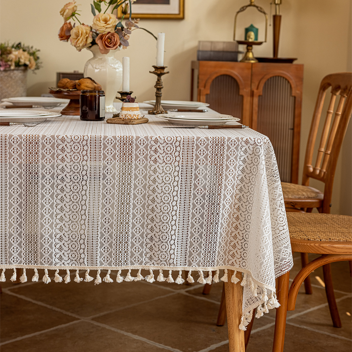 Transfronterizos inswind de urdimbre tela de mesa de encaje lujosa alta sensación rectangular tela de mesa de comedor estilo francés pastoral tela de mesa al aire libre