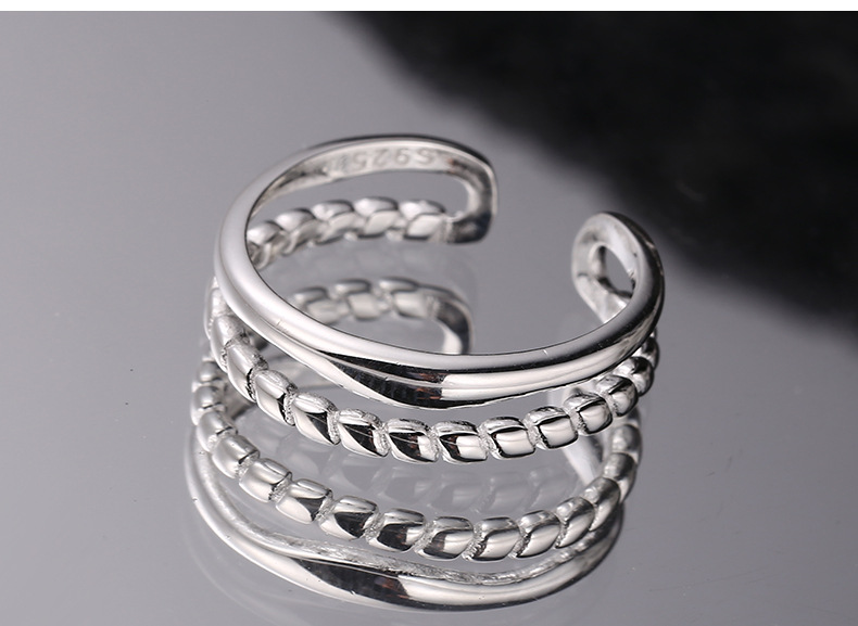 Simple Style Solid Color Silver Plating Open Ring 1 Piece display picture 5